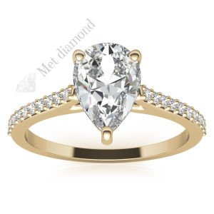 1,50 karat mozanit taşlı yüzük damla katedral model