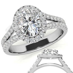 2,70 karat mozanit taşlı yüzük halo model -hly03