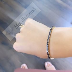 10 karat mozanit taşlı bileklik siyah -bil200