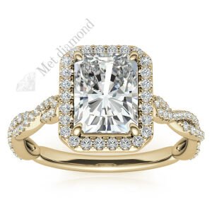 3,50  karat mozanit taşlı yüzük baget