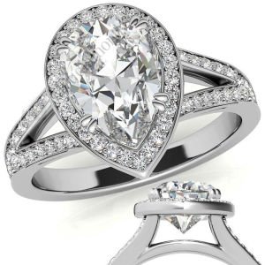 3,50 karat mozanit taşlı yüzük damla katedral model