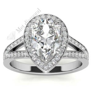 3,50 karat mozanit taşlı yüzük damla katedral model