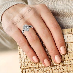 3,50 karat mozanit taşlı yüzük damla katedral model