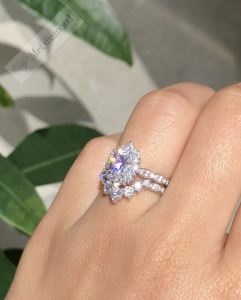 3 karat mozanit taşlı takım yüzük OV0876