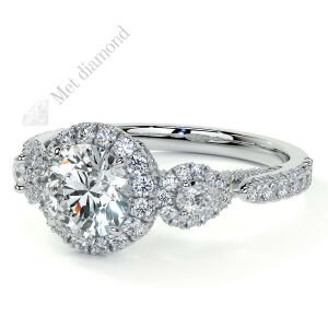 3 karat mozanit taşlı yüzük halo model hly70