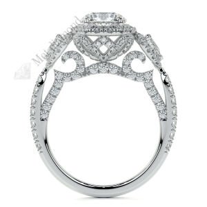 3 karat mozanit taşlı yüzük halo model hly70