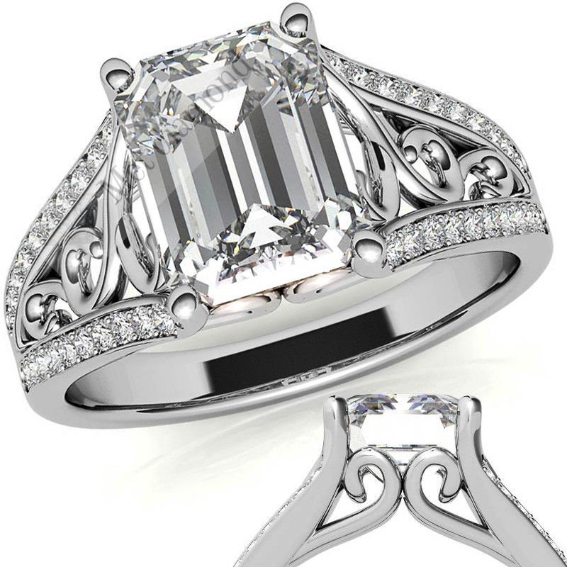 2,50  karat mozanit taşlı yüzük baget